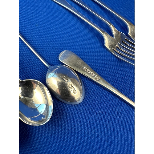 88 - Hallmarked Silver Sugar Tongs, Forks & Coffee Bean Spoons 94g