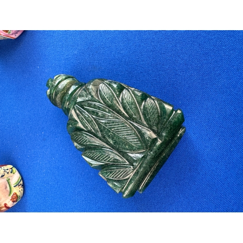 248 - Group of Oriental Carved Stone & Small Ceramic Buddha Figures