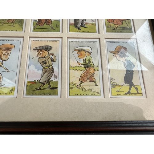 260 - Framed Churchman's Cigarette Golf Cards