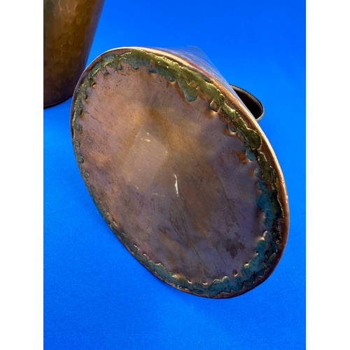 265 - Two Arts & Craft Copper Jugs with Leather Handles