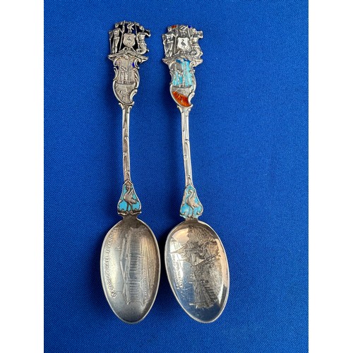 20 - Two Liverpool Silver Spoons with Decorated Bowls, Birmingham 1912