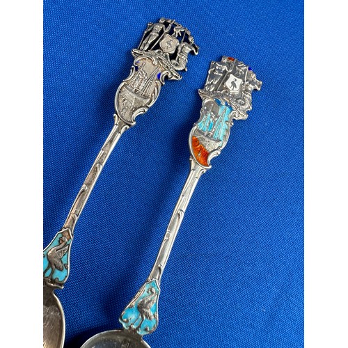 20 - Two Liverpool Silver Spoons with Decorated Bowls, Birmingham 1912