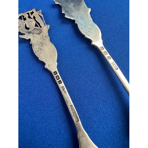 20 - Two Liverpool Silver Spoons with Decorated Bowls, Birmingham 1912