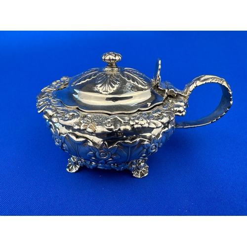 50 - Georgian Ornate Hallmarked Silver Mustard Pot by Rebecca Eames  & Edward Bernard,London 1823 - 202.7... 