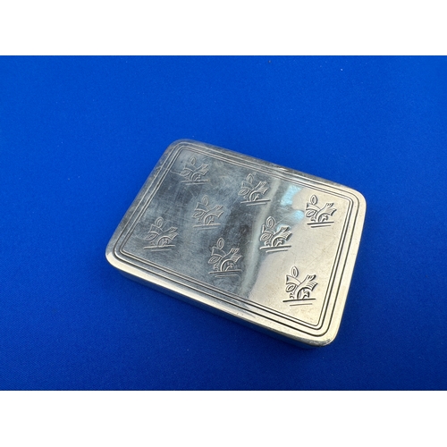 57 - Hallmarked Silver Tobacco Tin, Wakely & Wheeler, London 1947 - 165g