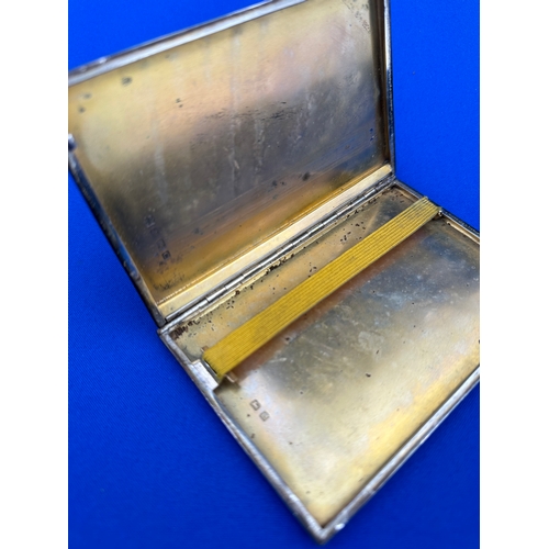 59 - Hallmarked Silver Cigarette Case Birmingham 1927 - 178g
