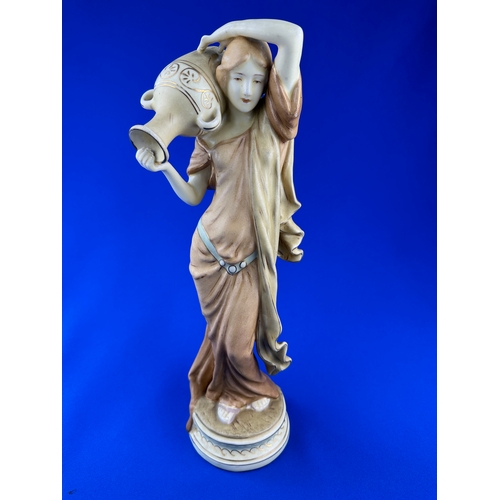 542 - Large Ceramic Lady Carrying Water Urn in the style of Royal Dux