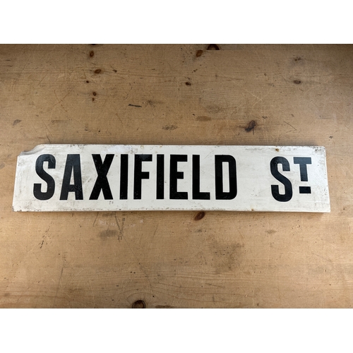 459 - Edwardian Porcelain Street Sign - Saxifield St.