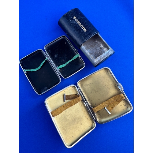 521 - Two Vintage Cigarette Cases & Tobacco Box