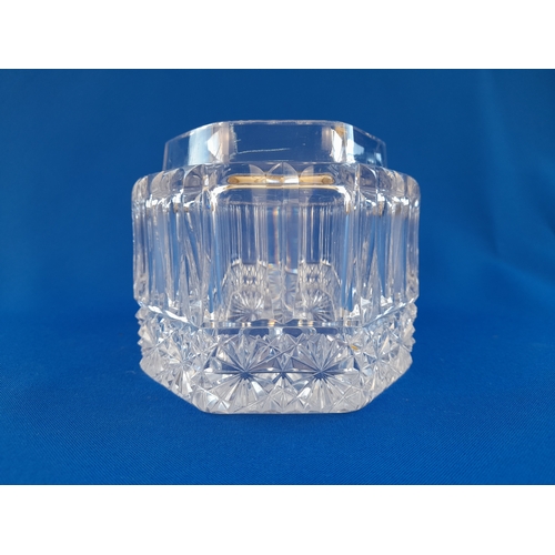 588 - Hobnail Cut Glass Trinket Box/Jewellery Casket - 18cm x 12cm