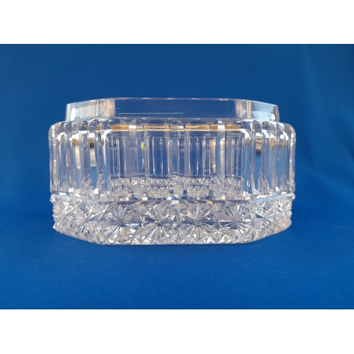 588 - Hobnail Cut Glass Trinket Box/Jewellery Casket - 18cm x 12cm