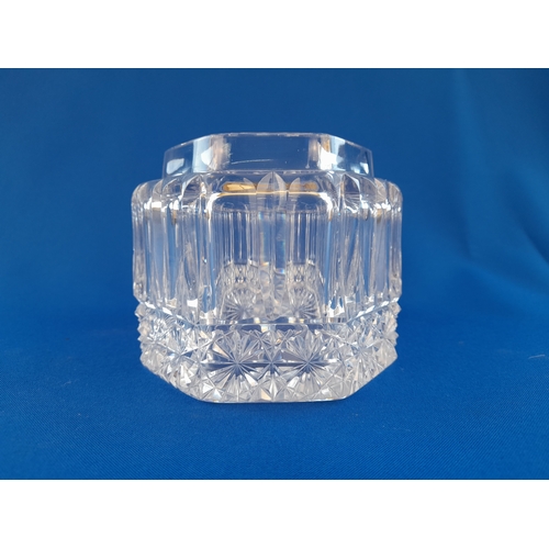 588 - Hobnail Cut Glass Trinket Box/Jewellery Casket - 18cm x 12cm