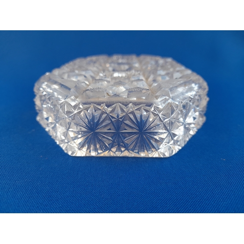 588 - Hobnail Cut Glass Trinket Box/Jewellery Casket - 18cm x 12cm