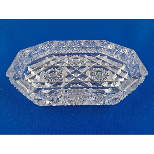 588 - Hobnail Cut Glass Trinket Box/Jewellery Casket - 18cm x 12cm