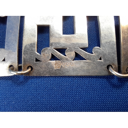 9 - Antique/Vintage W H Myatt & Co Silver Plated Greek Key Design Belt