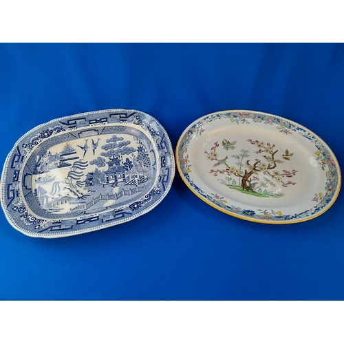 543 - Two Serving Platters including Minton and one willow pattern example - A/F