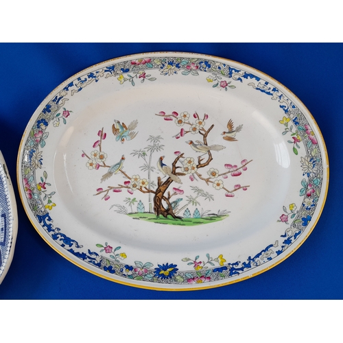 543 - Two Serving Platters including Minton and one willow pattern example - A/F