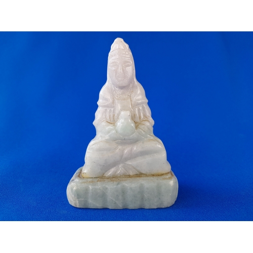 524 - Jade Taoism Deity Carving - possibly Guanyin, 9.5cm tall