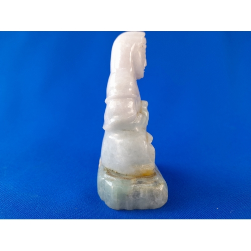 524 - Jade Taoism Deity Carving - possibly Guanyin, 9.5cm tall