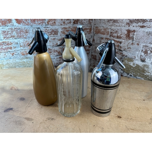 478 - Three Vintage Soda Syphons & One Modern Kayser Syphon