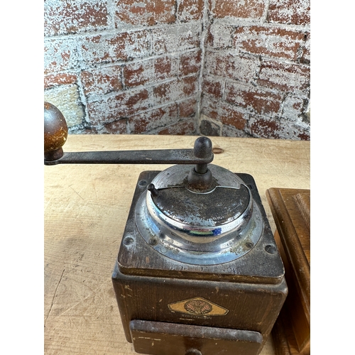 480 - Two Hand Crank Coffee Grinders one Vintage