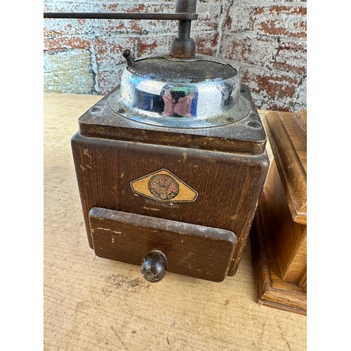 480 - Two Hand Crank Coffee Grinders one Vintage