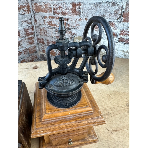 480 - Two Hand Crank Coffee Grinders one Vintage