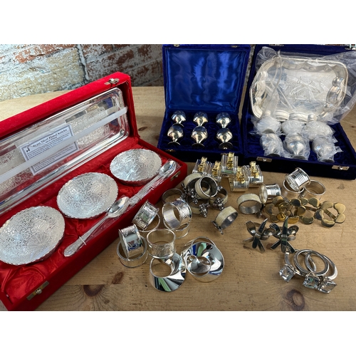 482 - Group of Napkin Rings & Cased Metalware Sets