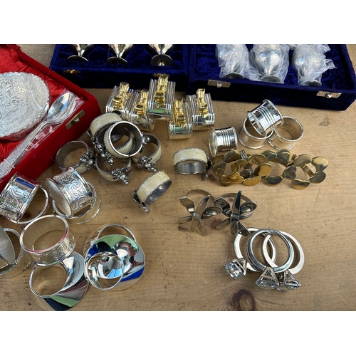 482 - Group of Napkin Rings & Cased Metalware Sets