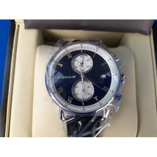 231 - Boxed As New Earnshaw Cobalt Blue Investigator Automatic Wrist Watch ES-8090-01