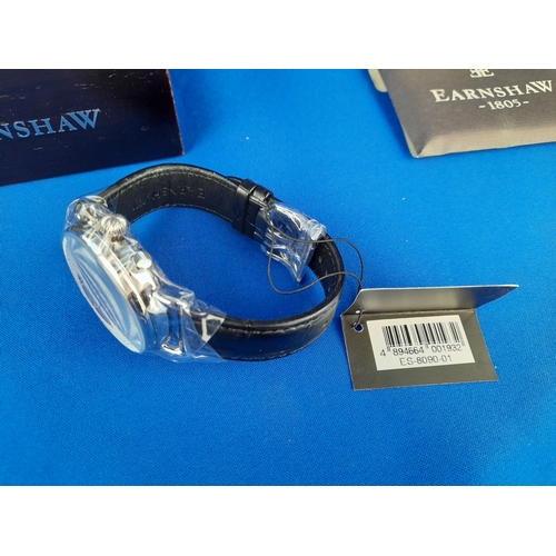 231 - Boxed As New Earnshaw Cobalt Blue Investigator Automatic Wrist Watch ES-8090-01