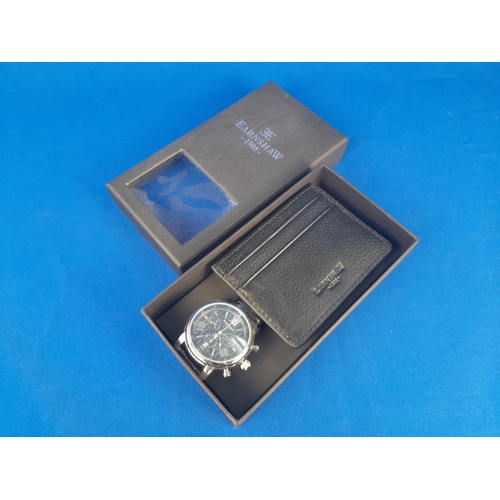 234 - Boxed As New Earnshaw Regency Blue Automatic Wrist Watch and Wallet Set ES-0016-SETA-02