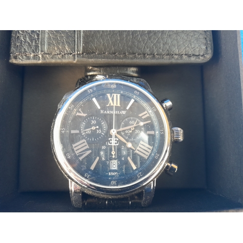 234 - Boxed As New Earnshaw Regency Blue Automatic Wrist Watch and Wallet Set ES-0016-SETA-02