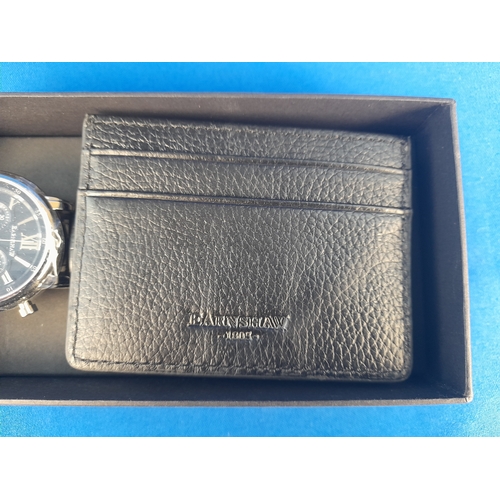 234 - Boxed As New Earnshaw Regency Blue Automatic Wrist Watch and Wallet Set ES-0016-SETA-02