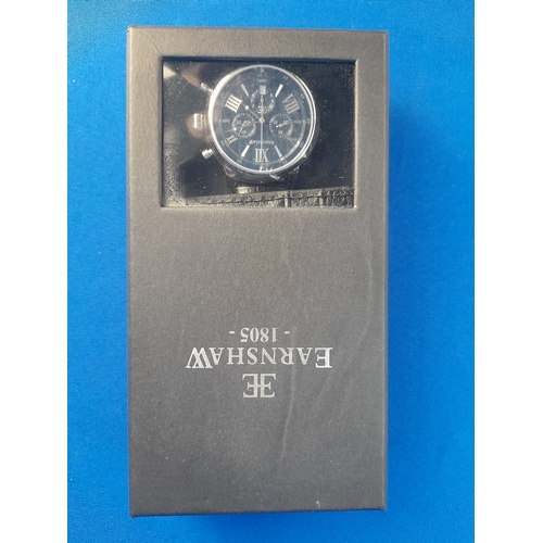 234 - Boxed As New Earnshaw Regency Blue Automatic Wrist Watch and Wallet Set ES-0016-SETA-02