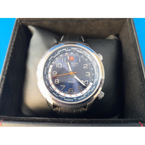 241 - Boxed As New Swiss Military Hanowa 5ATM Sapphire Mens Wrist Watch 06-4293.04.003