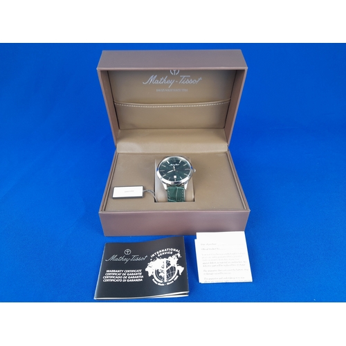 257 - Boxed Mathey-Tissot Mens Urban Green Wrist Watch H411AV