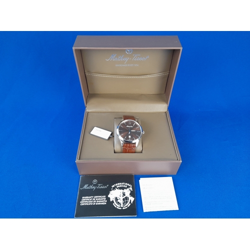 258 - Boxed Mathey-Tissot Mens Urban Brown Wrist Watch H411AM