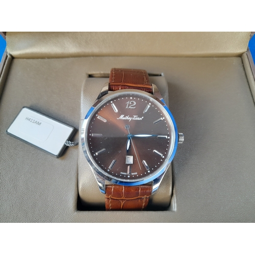 258 - Boxed Mathey-Tissot Mens Urban Brown Wrist Watch H411AM