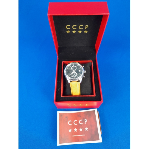 269 - Boxed CCCP Sputnik-2 Green Automatic Wrist Watch CP-7028-04