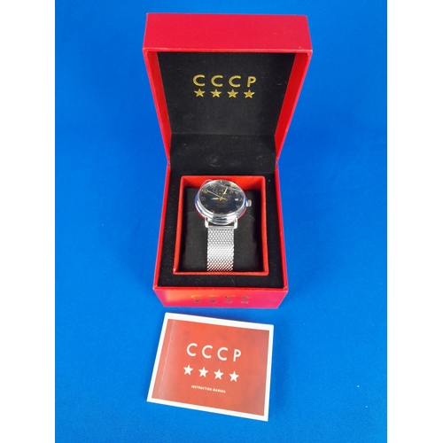 271 - Boxed As New CCCP Heritage Blue Automatic Wrist Watch CP-7021-44