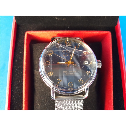 271 - Boxed As New CCCP Heritage Blue Automatic Wrist Watch CP-7021-44