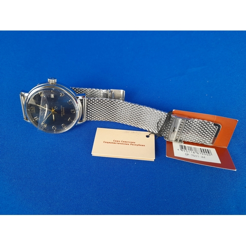 271 - Boxed As New CCCP Heritage Blue Automatic Wrist Watch CP-7021-44