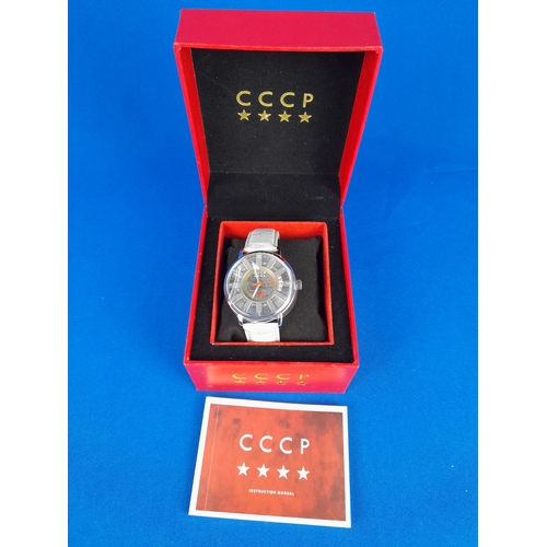 272 - Boxed As New CCCP Heritage Grey Automatic Wrist Watch CP-7037-04