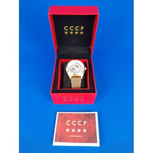 273 - Boxed CCCP Shchuka White Automatic Wrist Watch CP-7031-07