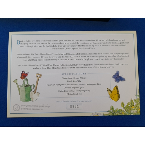 470 - Limited Edition Cased World of Peter Rabbit Gold-Plated Ingot Collection – 881/995