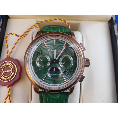 181 - Boxed Swan & Edgar Automatic Gents Green Wrist Watch - serial no. SE10069326