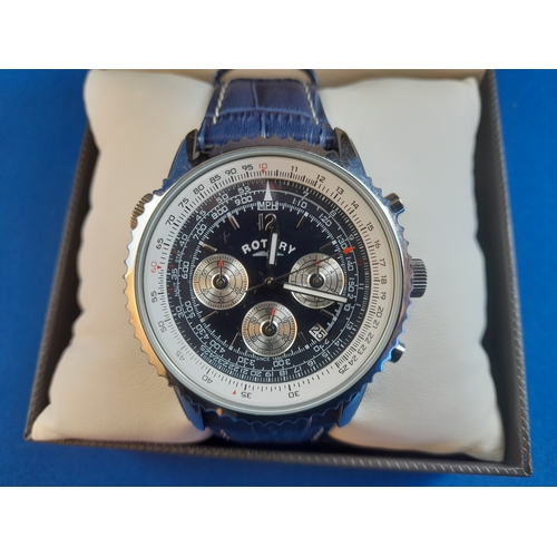 186 - Boxed Rotary Chronograph Gents Wrist Watch - serial no. GS00676/05(15931)