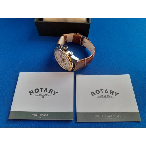 188 - Boxed Rotary Two Tone Chronograph Wrist Watch - serial no. GS00291/06(15035)