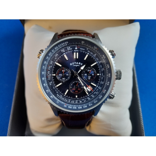 189 - Boxed Rotary Chronograph Gents Wrist Watch - serial no. GS00699/05(15797)